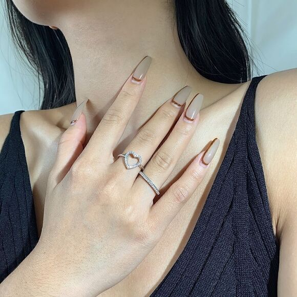 2 in 1 Beautiful 925 Sterling Silver Stackable Rings - Picture 2 of 6